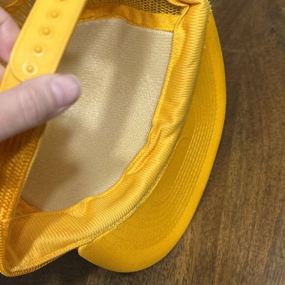 Vintage Bass Fishing Hat Snapback Trucker Cap Mens USA‎ 80s Retro Dad Yellow - Picture 8 of 10